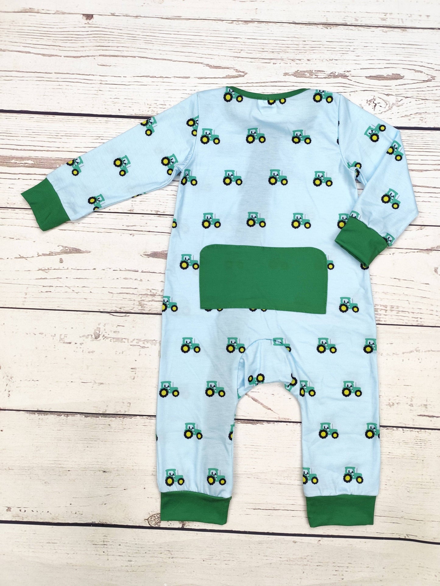Boy Tractor Print Zip Sleeper: 6-12M