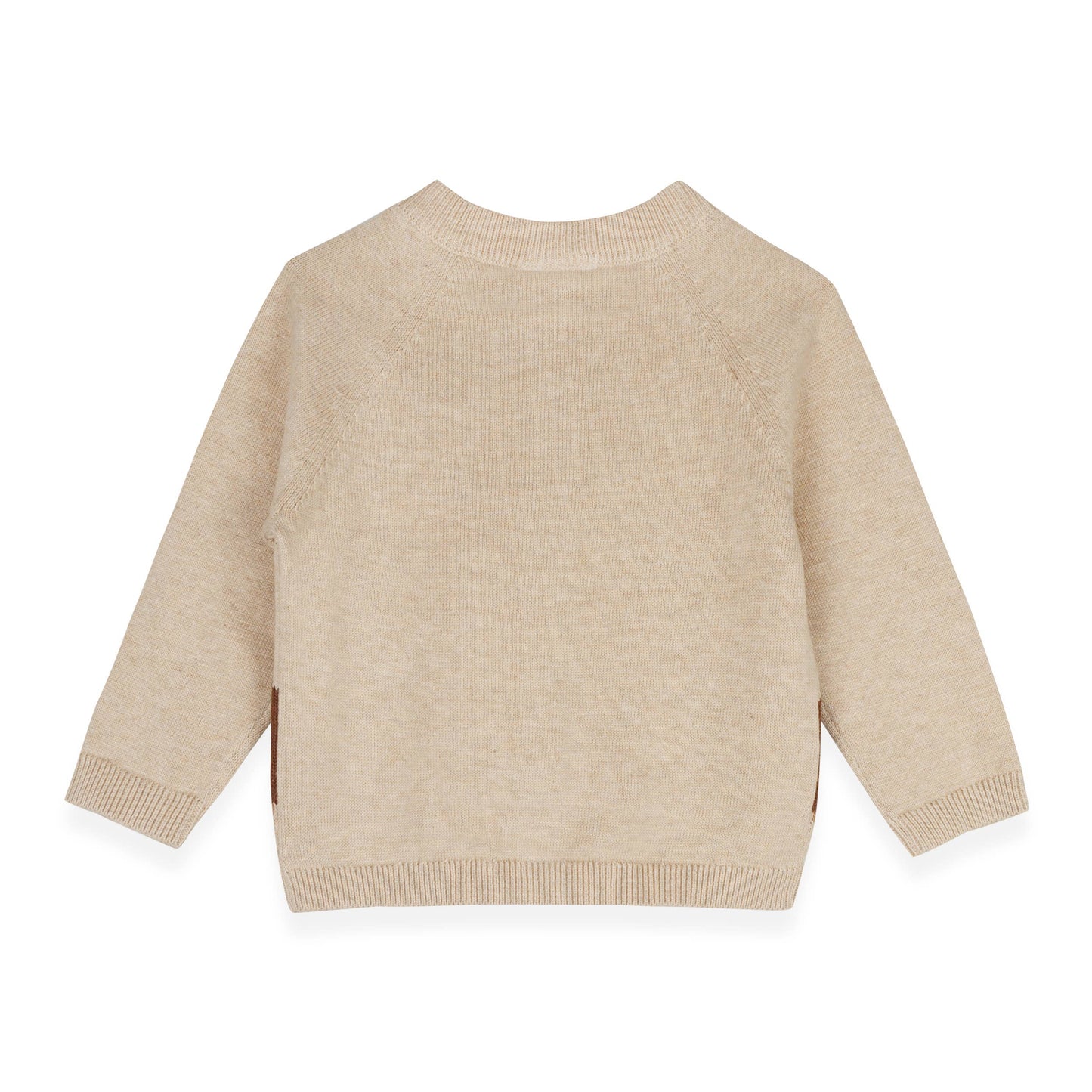 Horse Jacquard Sweater Knit Baby Cardigan (Organic Cotton): Oatmeal Heather / 12-18M