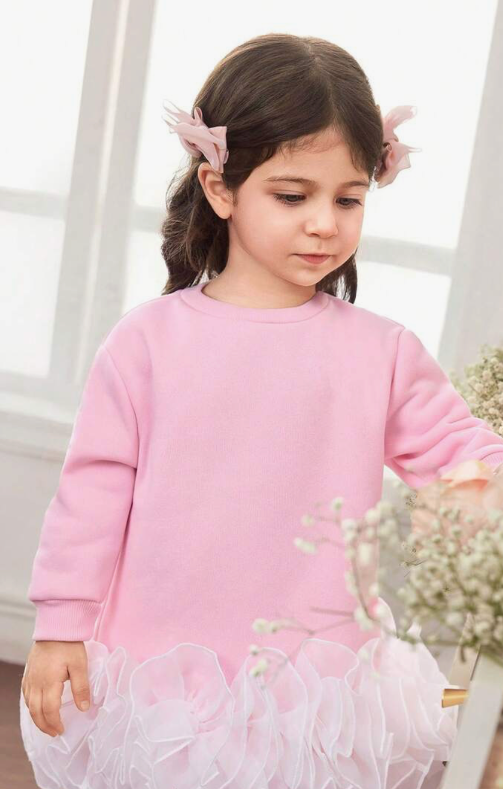 Pink Sweatshirt Dress