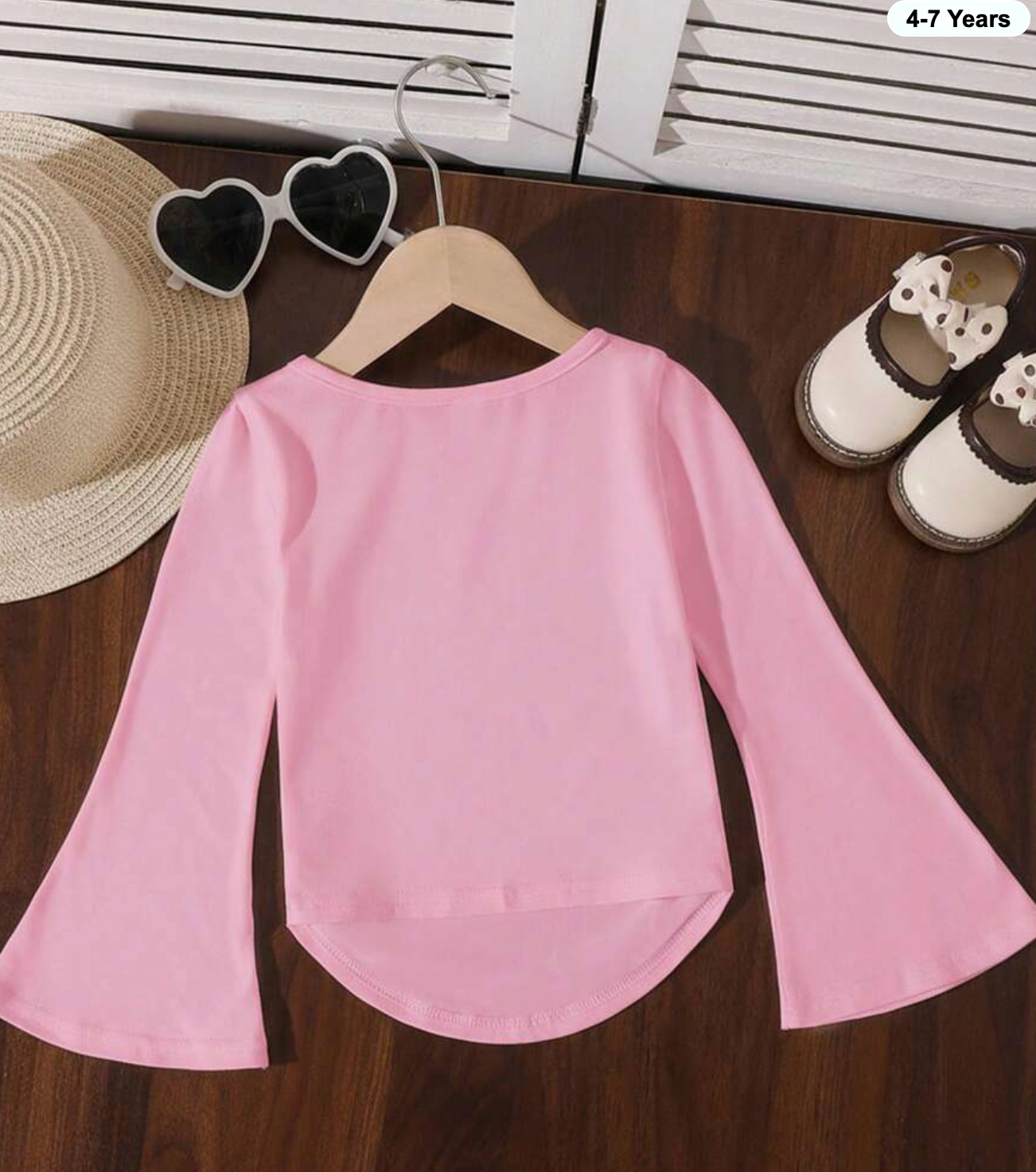 Girls Pink Long Sleeve Top