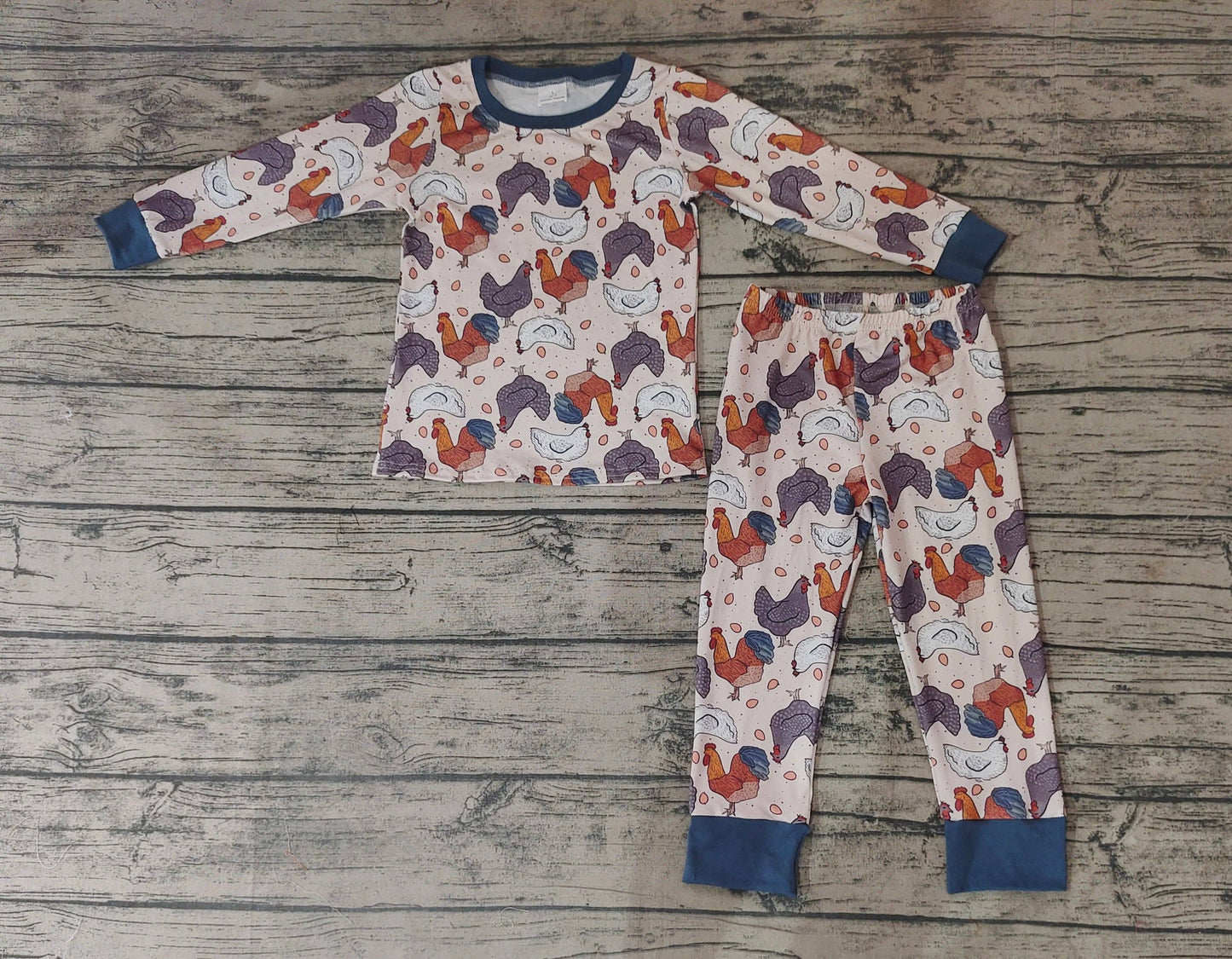 Fall Chicken Farm Pajamas Set