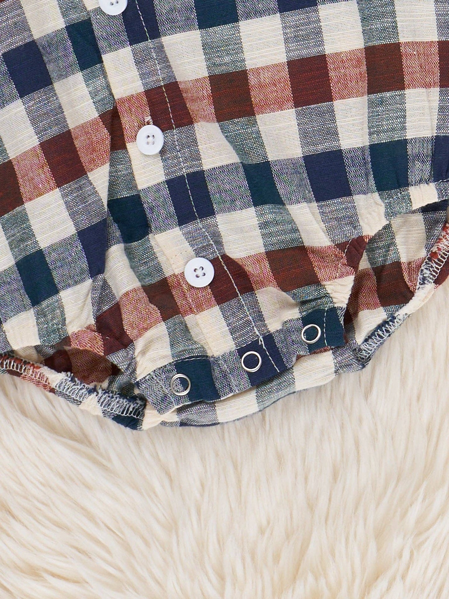 Vintage Plaid Button Up Bubble