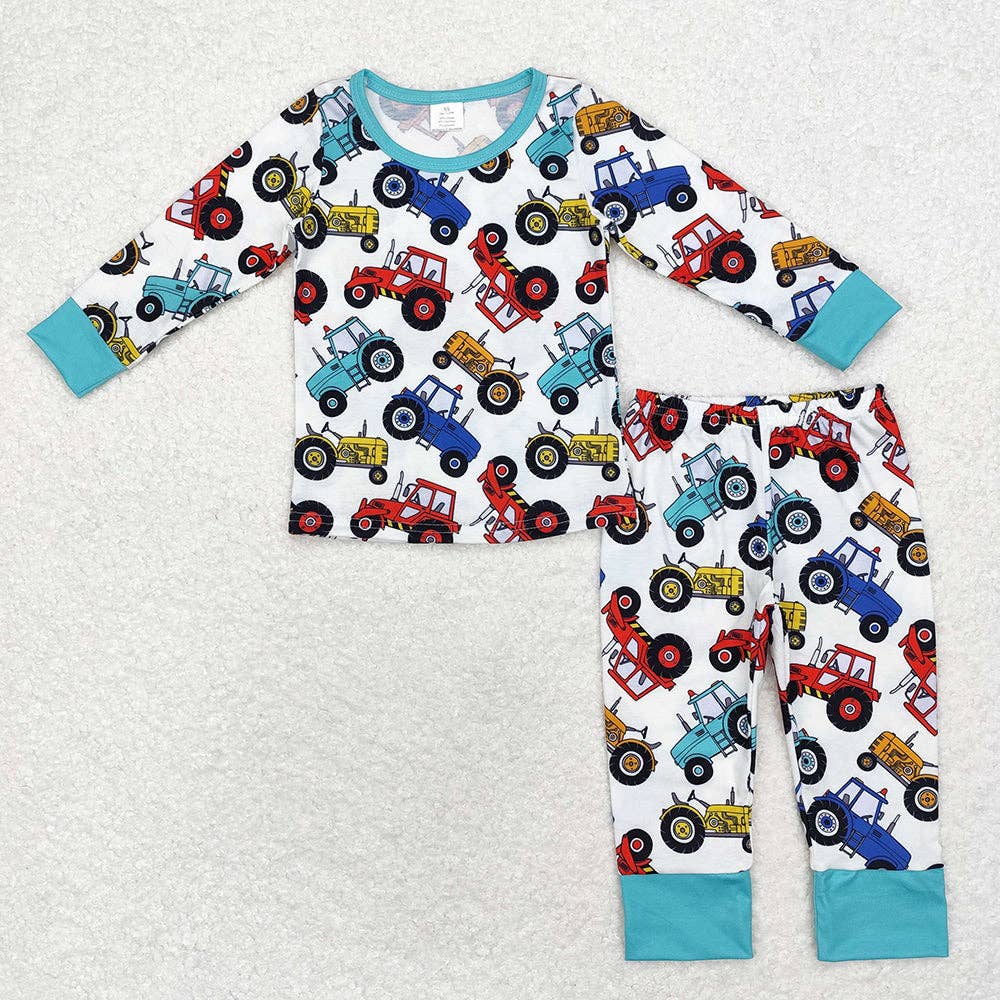 Baby Boys Farm Tractors Bamboo Pajamas