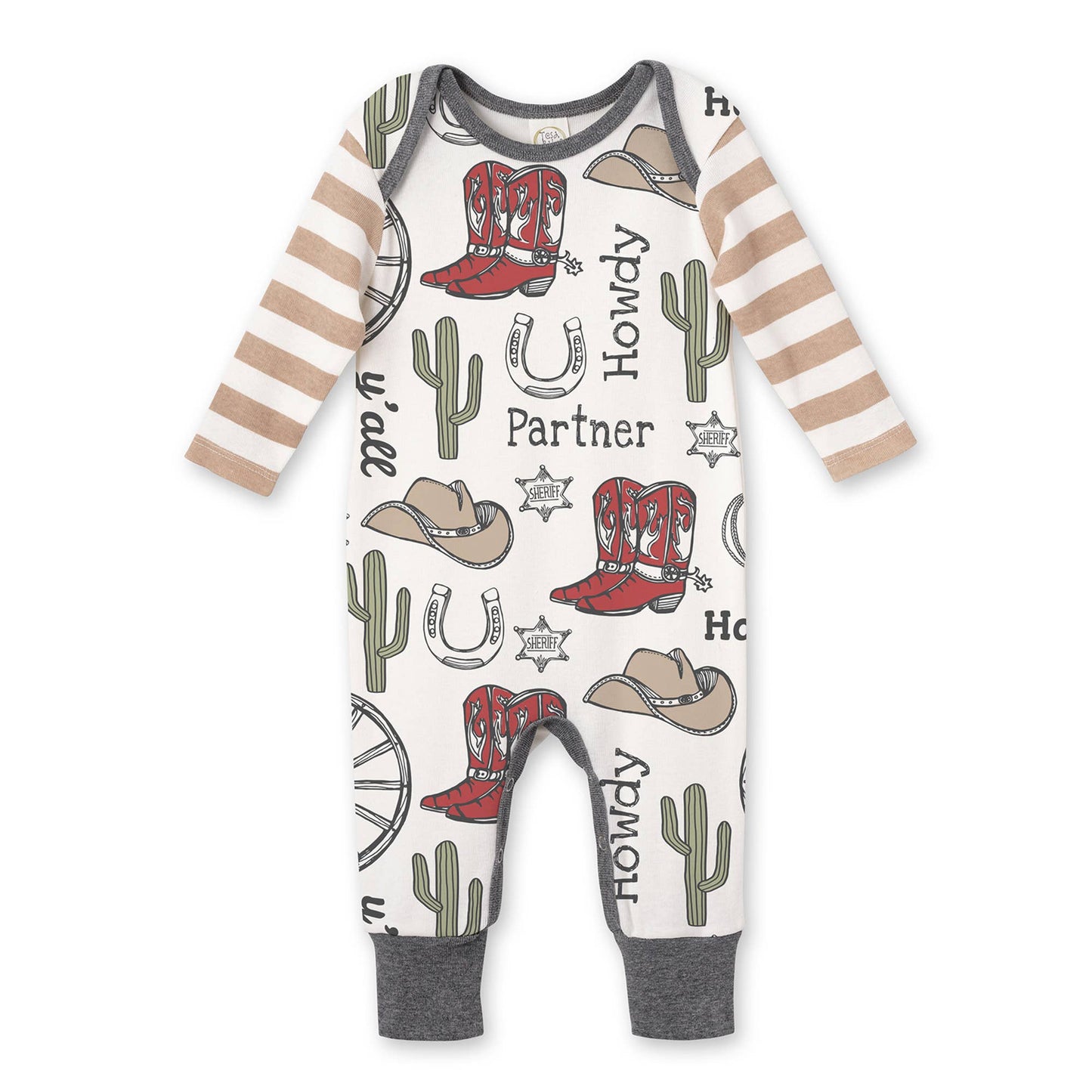 Baby Boy's Howdy Partner Cotton Romper: NB