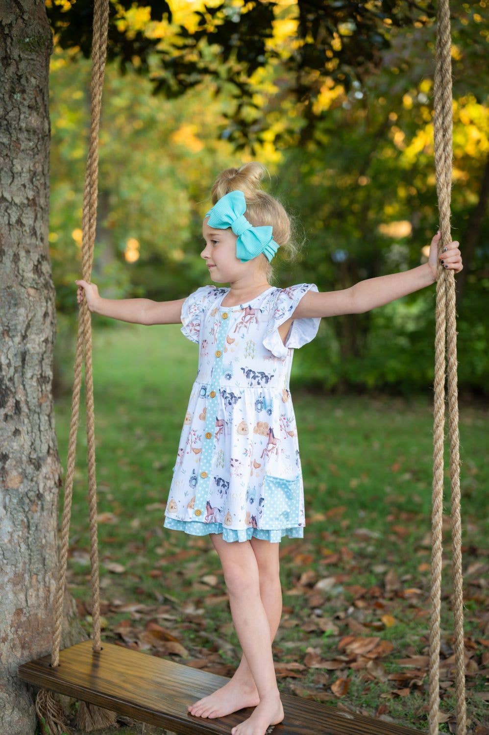 Hobby Farm Fall Girls Dress: 5/6yrs