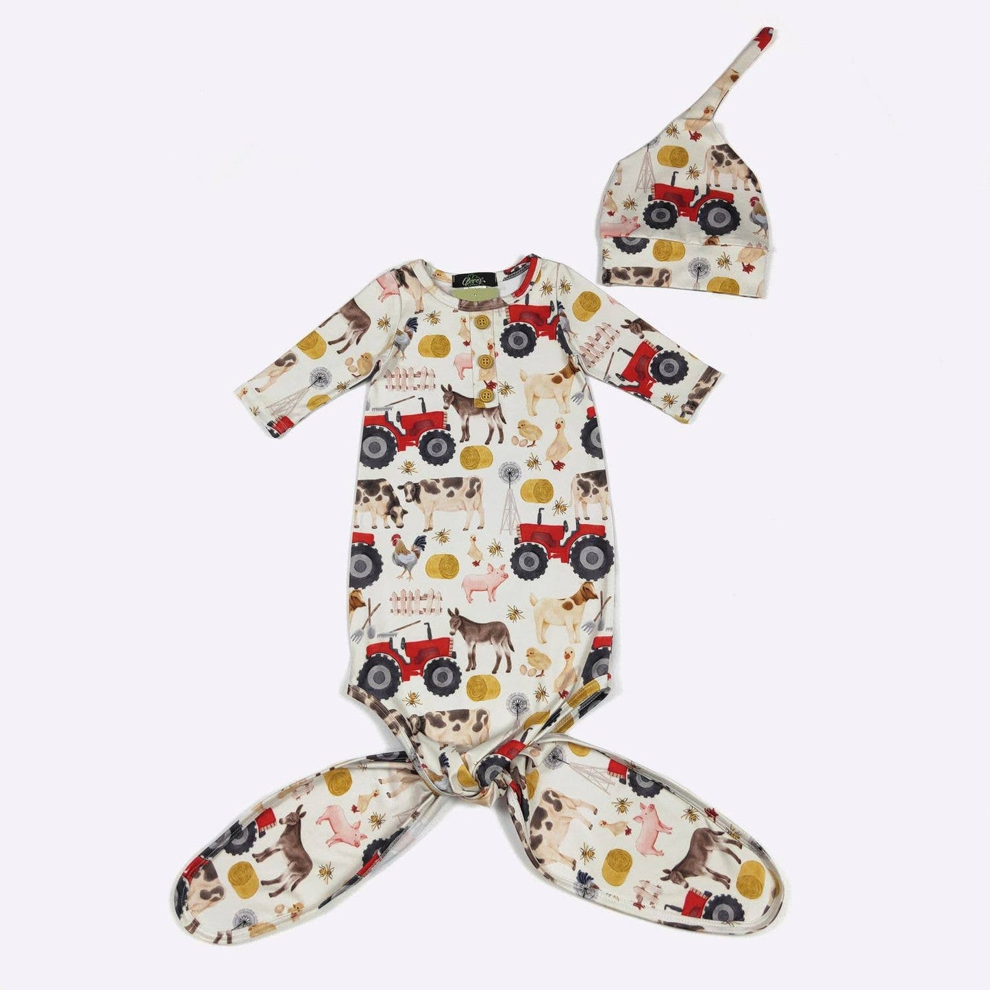 Red Farm Baby Knotted Gown