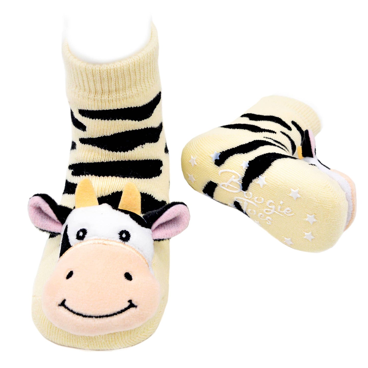 Bella The Cow Boogie Toes - Baby Rattle Socks: 1 - 2 Y