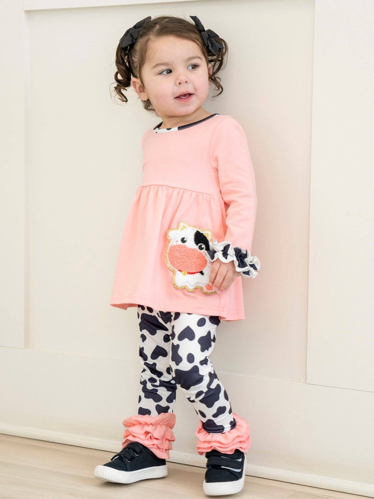 Coral Chenille Cow Outfit: L(4yrs)