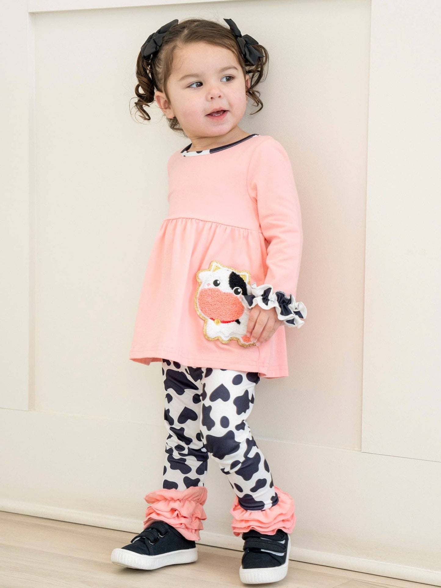 Coral Chenille Cow Outfit: S(2yrs)