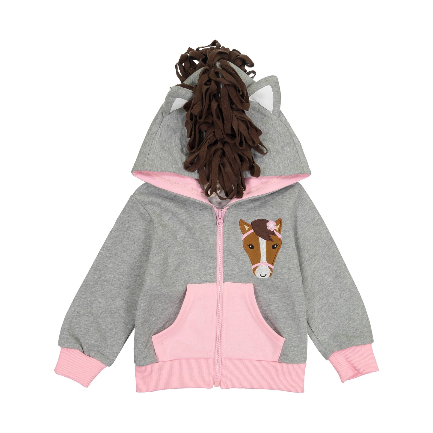 Pink Horse 3D Hoodie Toddler and Kids Western: 4T