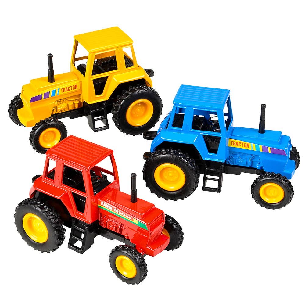 3.75" DIE-CAST PULL BACK FARM TRACTORS LLB Car Toys