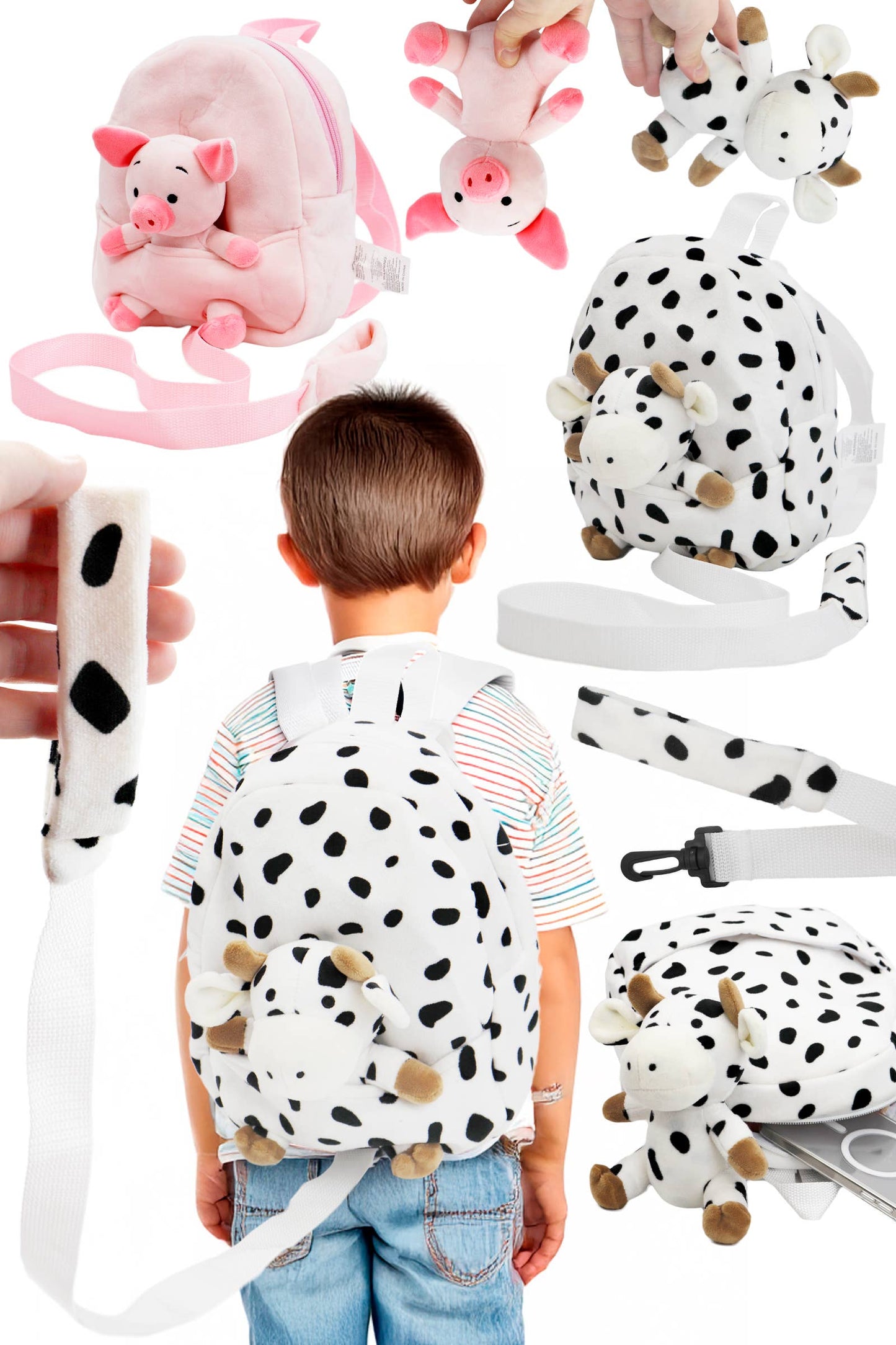 Farm Animal Child Safety Leashed Backpack: Pig