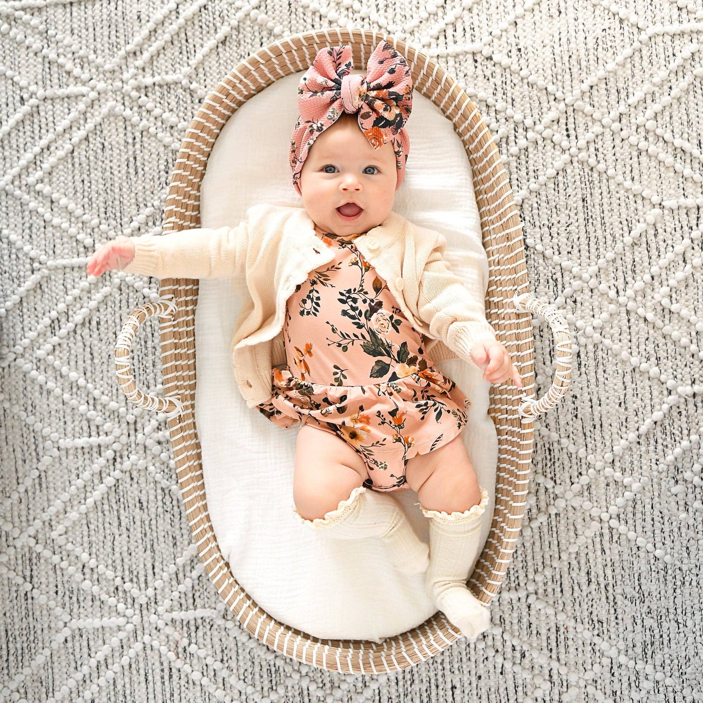 Flora Light Pink TUTU Bamboo Floral Baby Clothes Dress