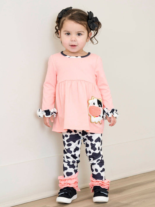 Coral Chenille Cow Outfit: L(4yrs)