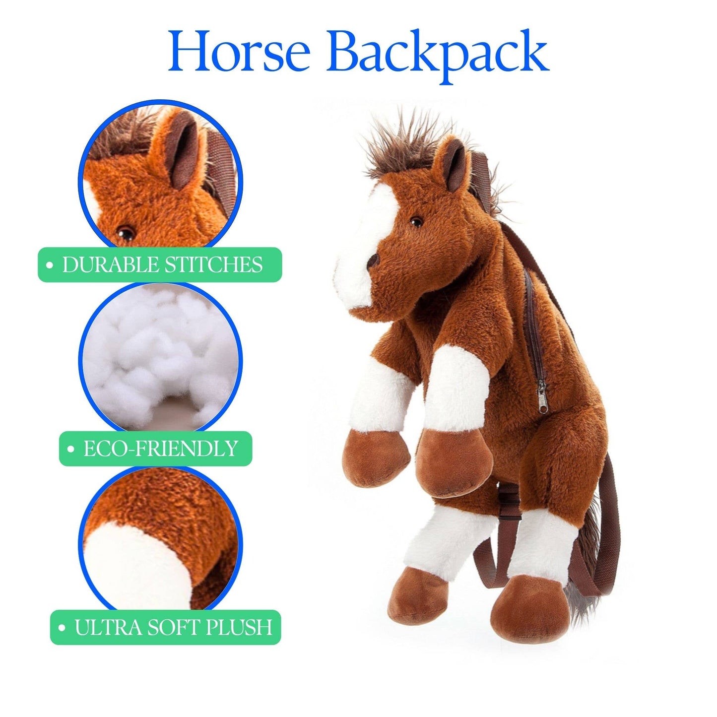 Horse 20"  Plush Animal Backpack