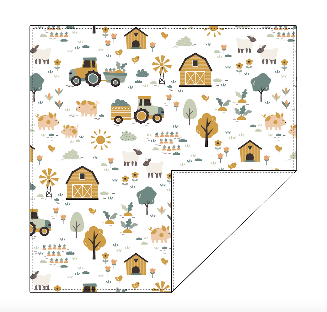 Baby Bamboo Swaddle Blanket Baby Gift  -Farm Friends