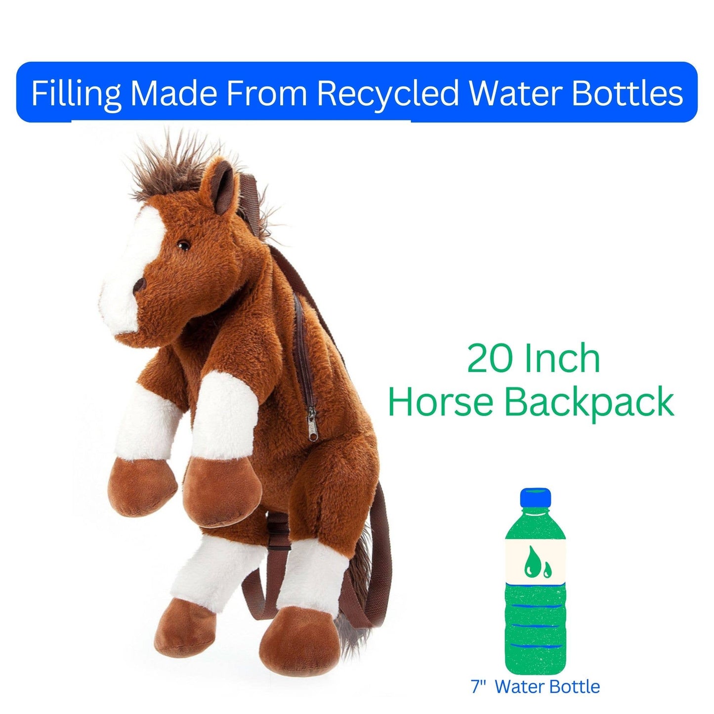 Horse 20"  Plush Animal Backpack