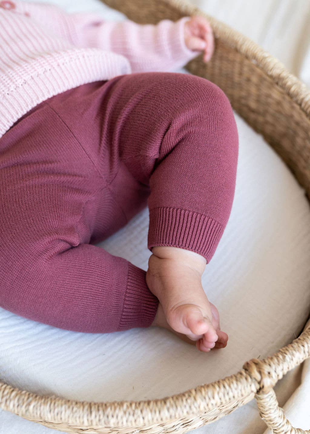 Pocket Sweater Knit Baby Legging Pants (Organic Cotton): Natural / 6-12M