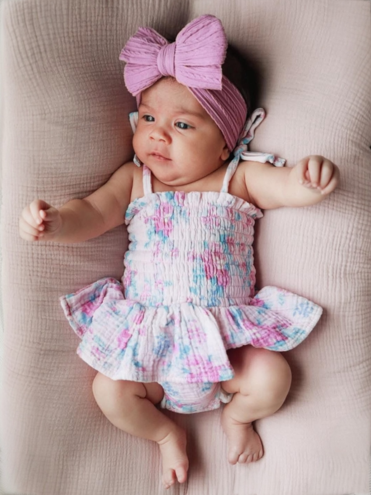 Muslin Smocked Bubble w/ Skirt, Garden Secrets