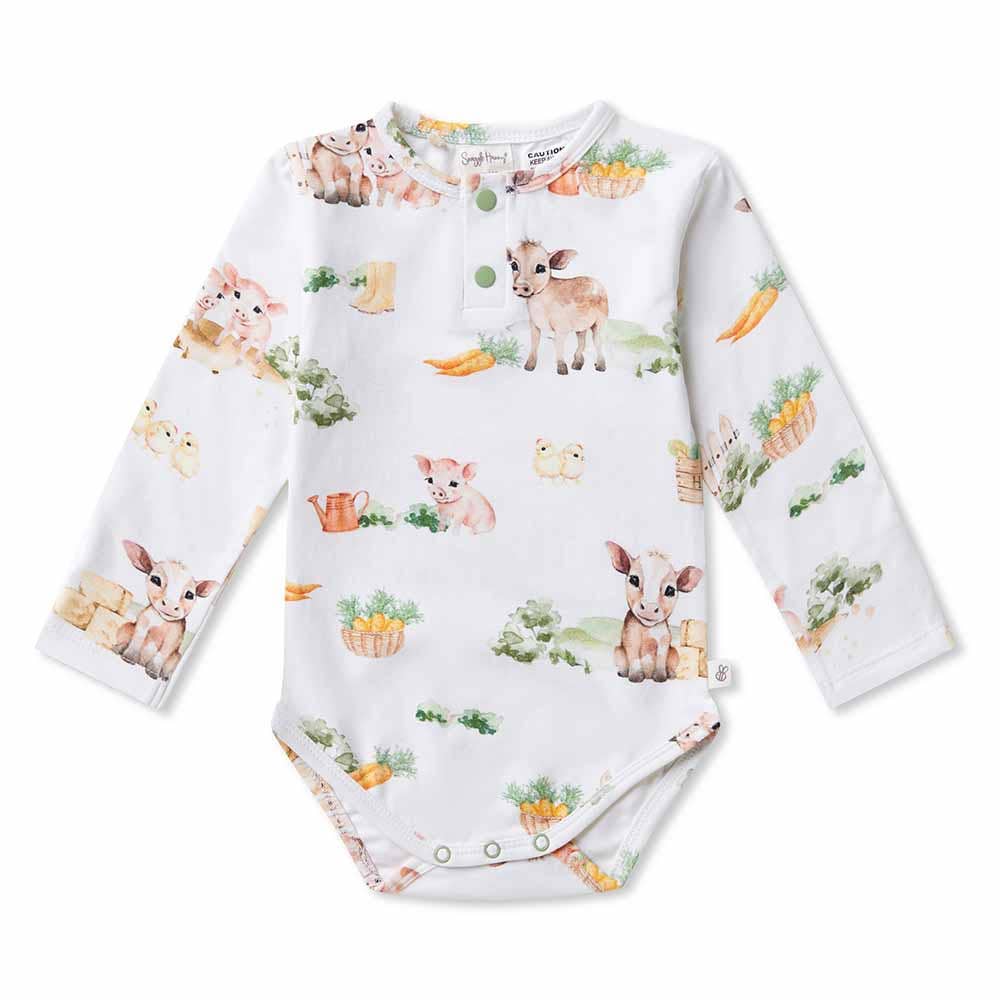 Farm Long Sleeve Organic Bodysuit: 6-12 Months (0)