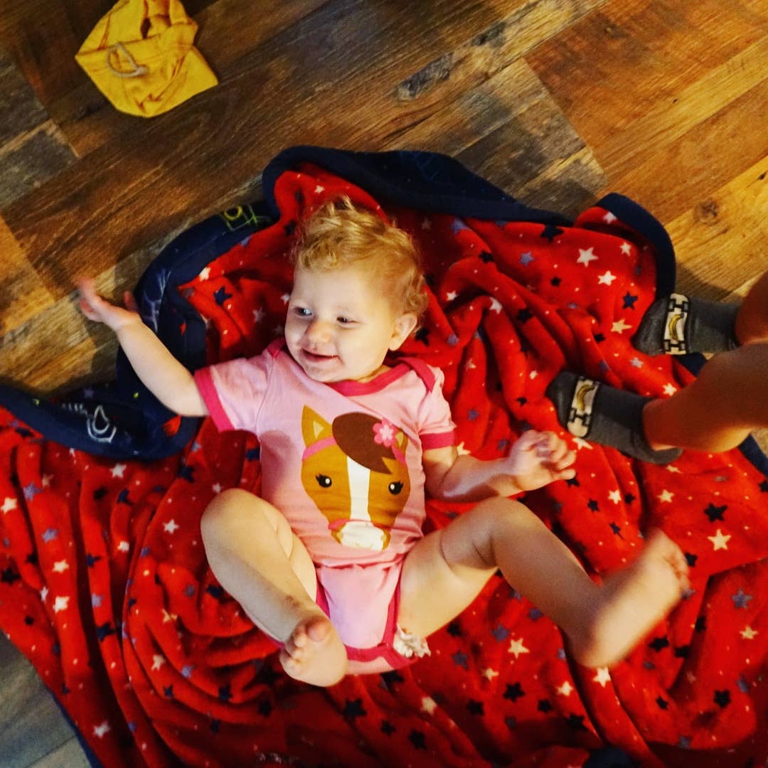 Pink Horse Baby Western Bodysuit: 9M