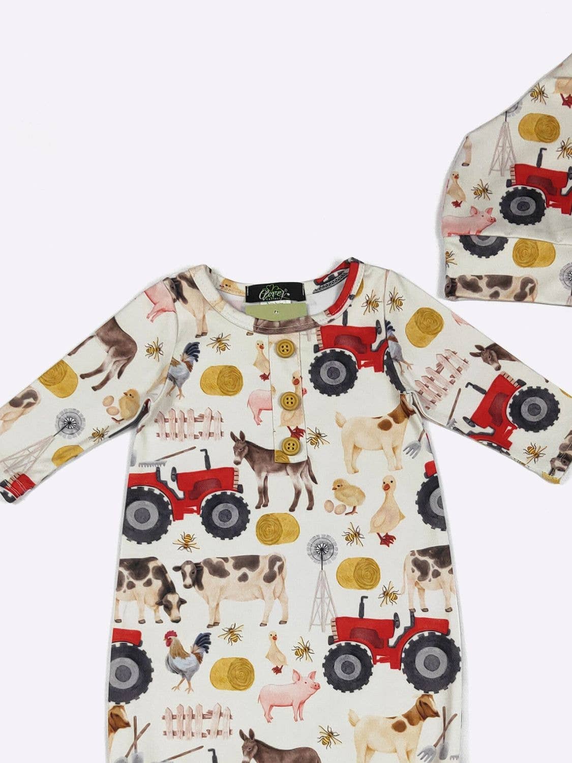 Red Farm Baby Knotted Gown