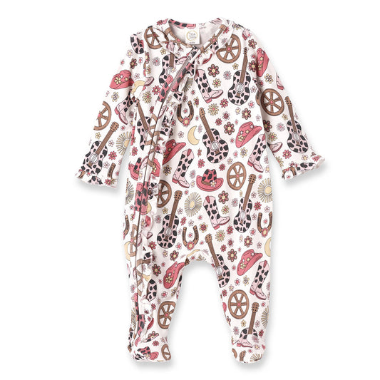 Cowgirl Cutie Bamboo Zipper Romper: 6-9M