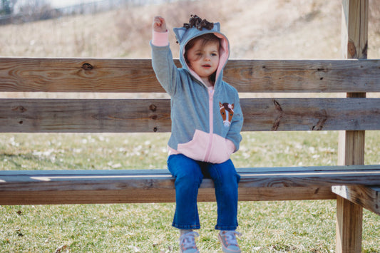 Pink Horse 3D Hoodie Toddler and Kids Western: 2T