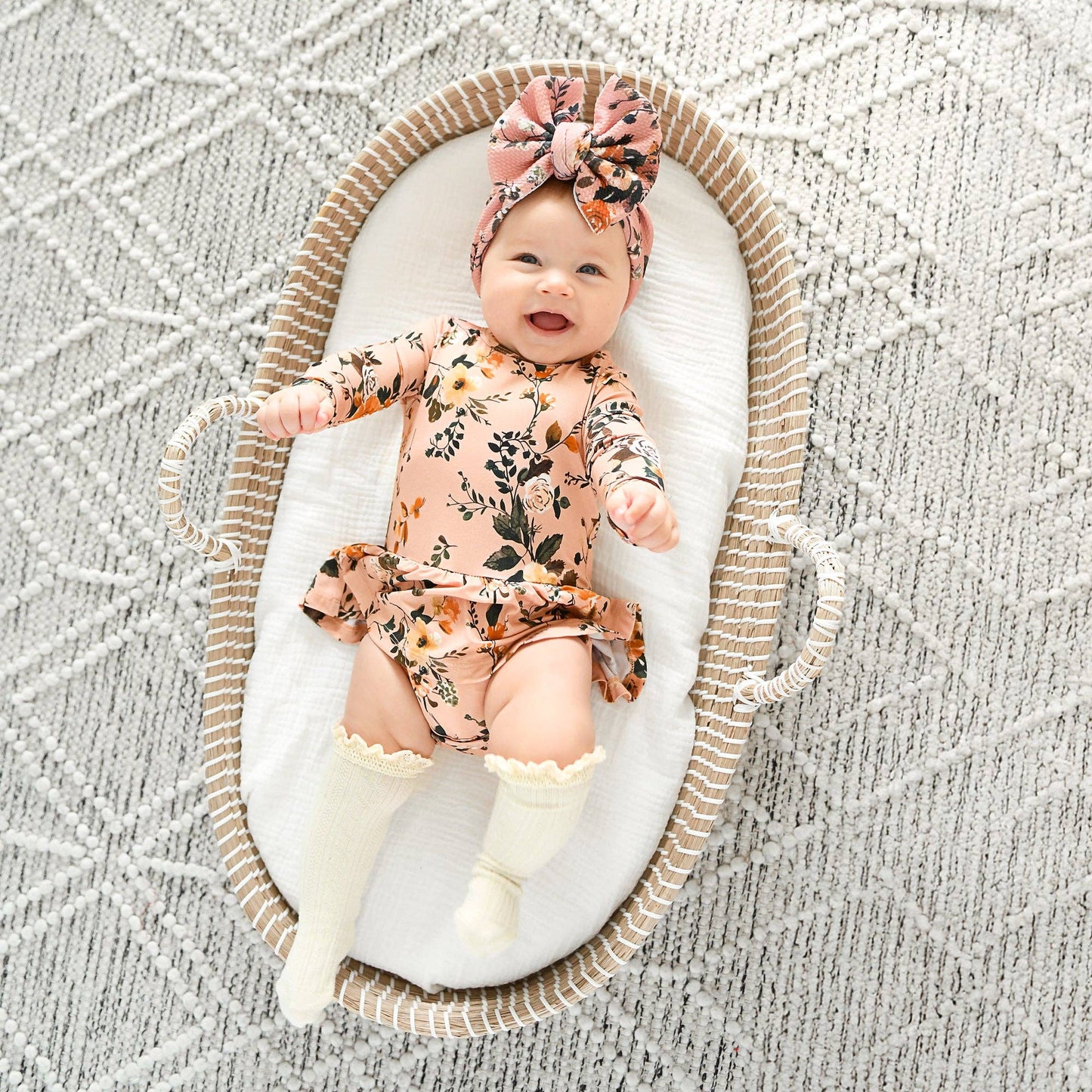 Flora Light Pink TUTU Bamboo Floral Baby Clothes Dress