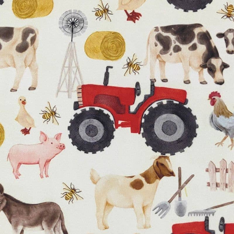 Red Farm Boy Romper: 12/24 mo