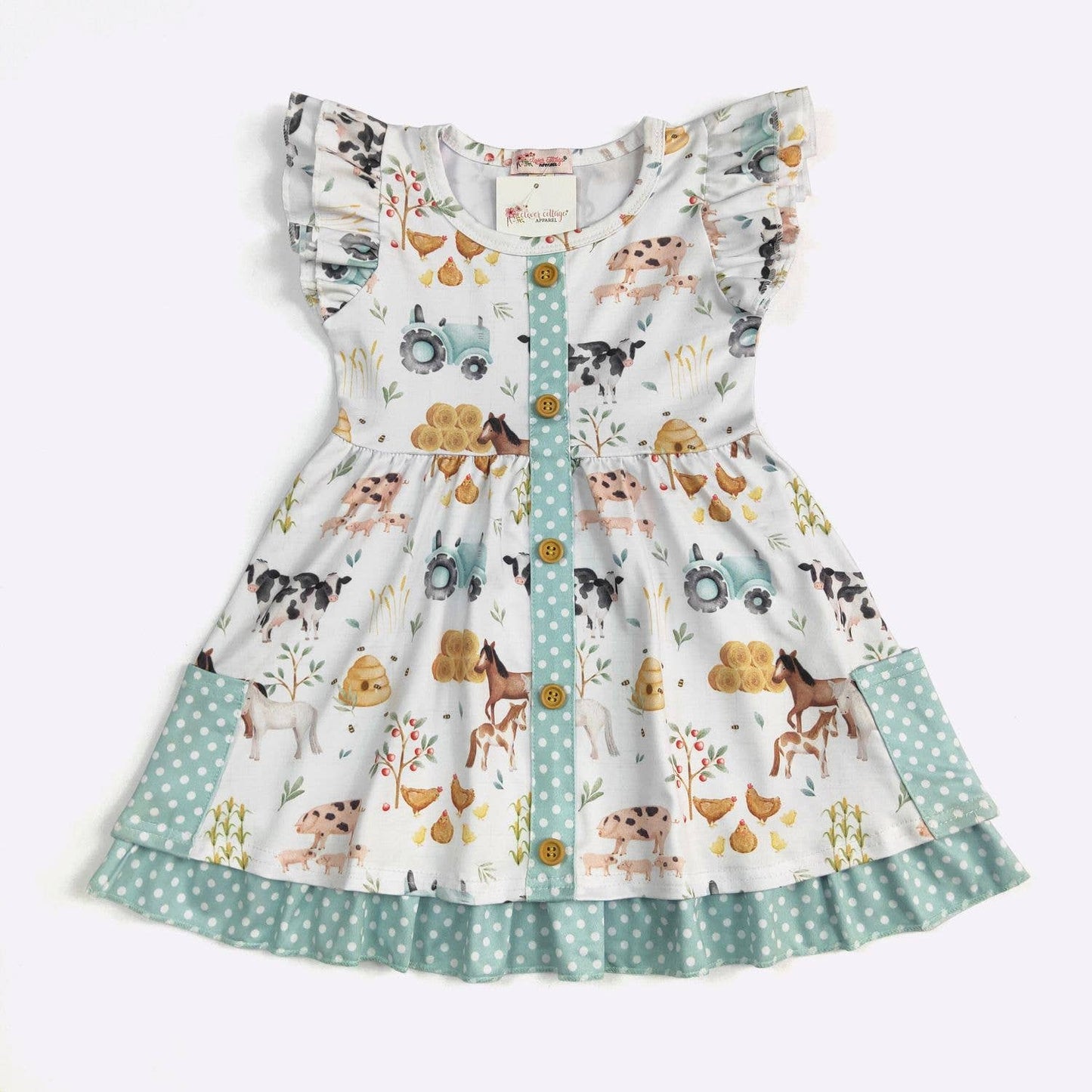Hobby Farm Fall Girls Dress: 4t