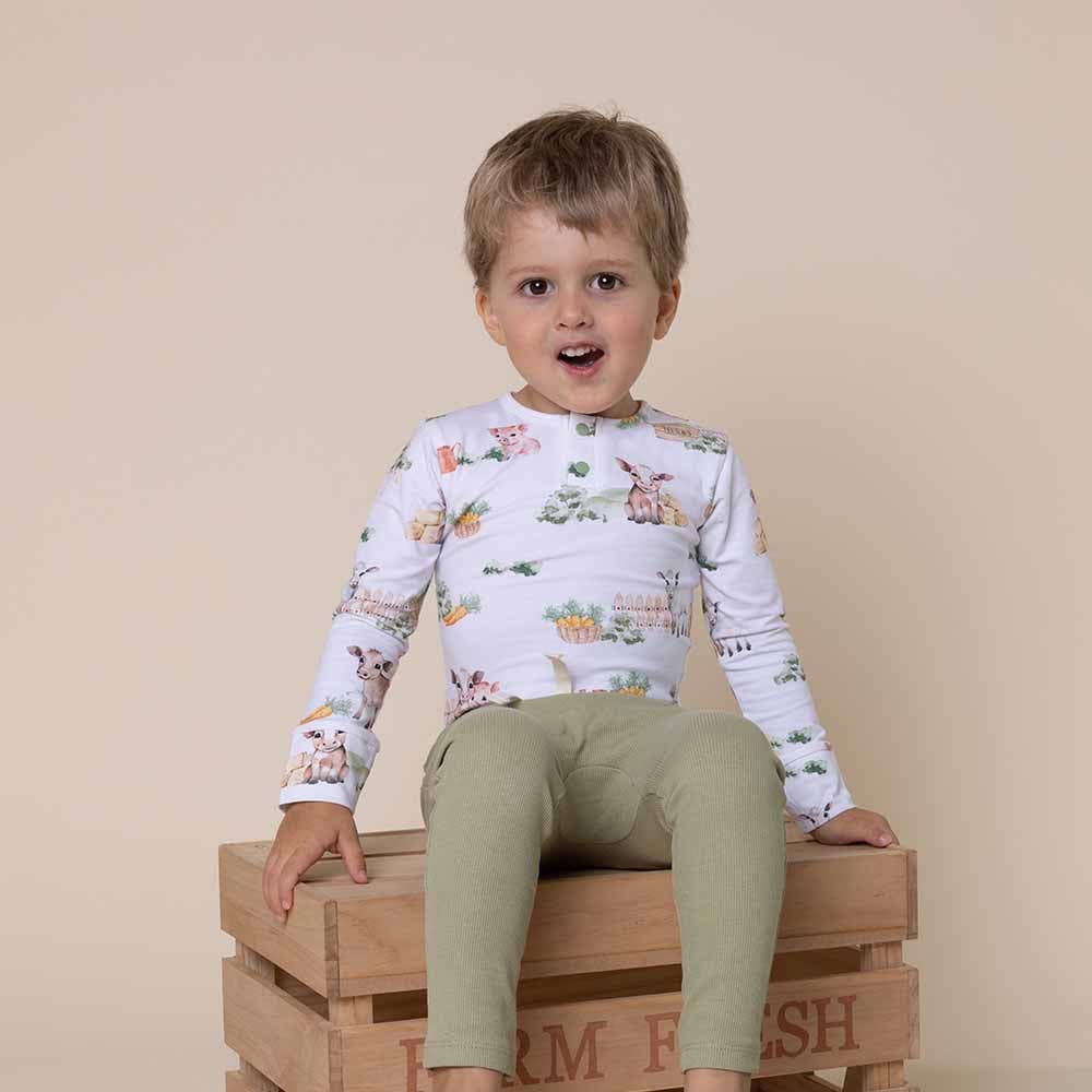 Farm Long Sleeve Organic Bodysuit: 0-3 Months (000)