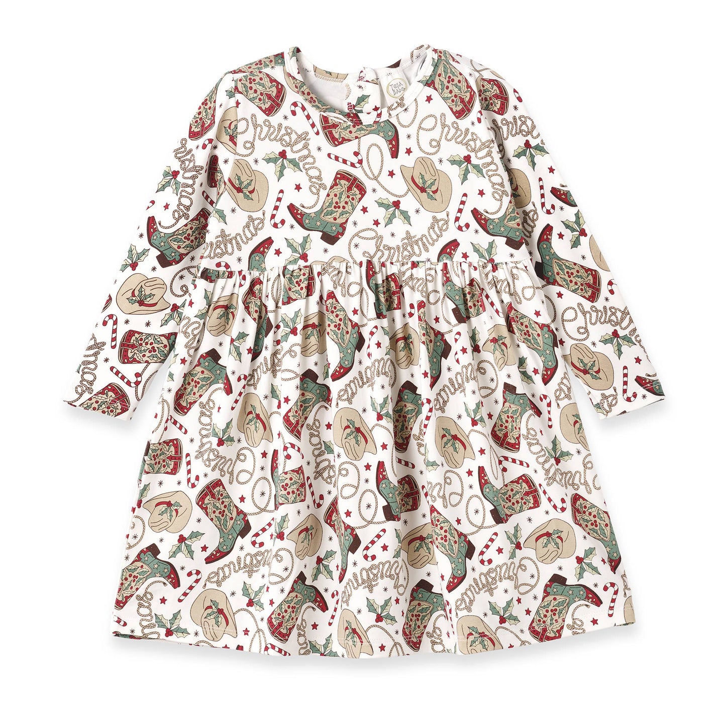 Holiday Hoedown Christmas Girl's Western Bamboo Dress: 12-18M