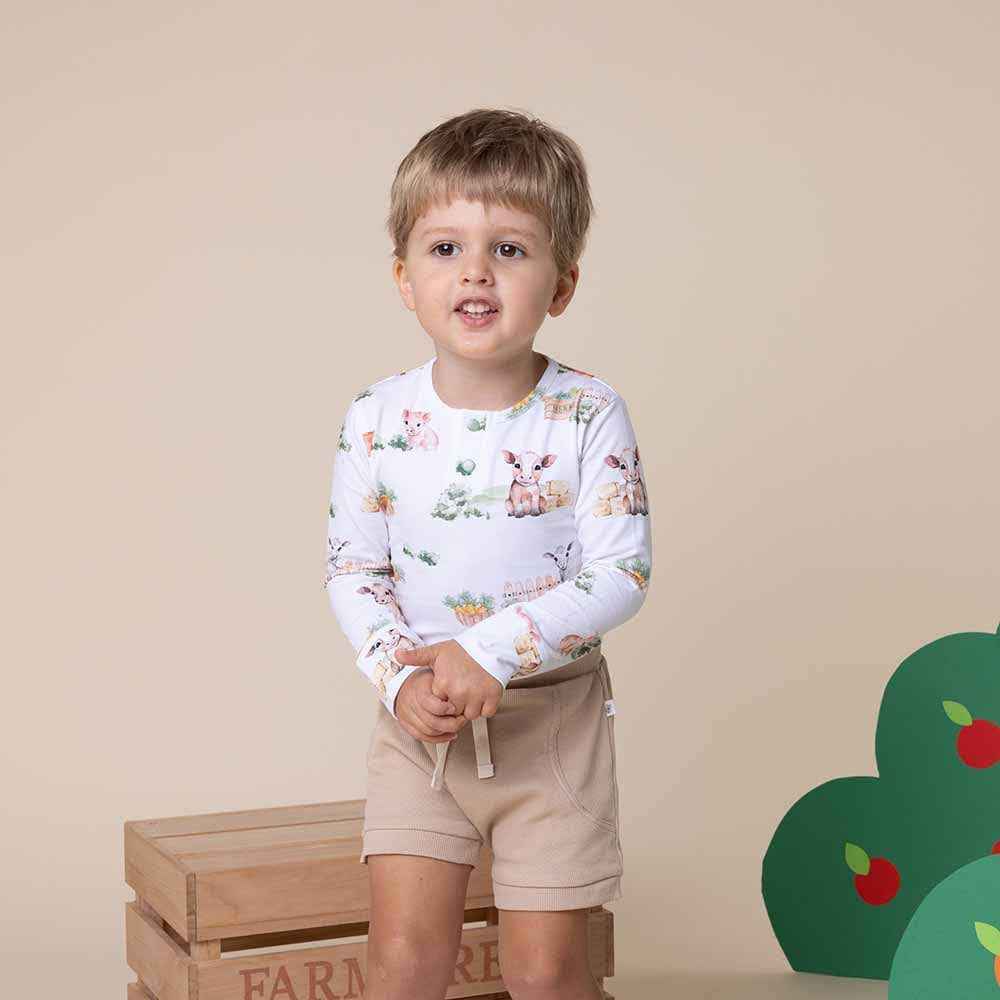 Farm Long Sleeve Organic Bodysuit: Size 1