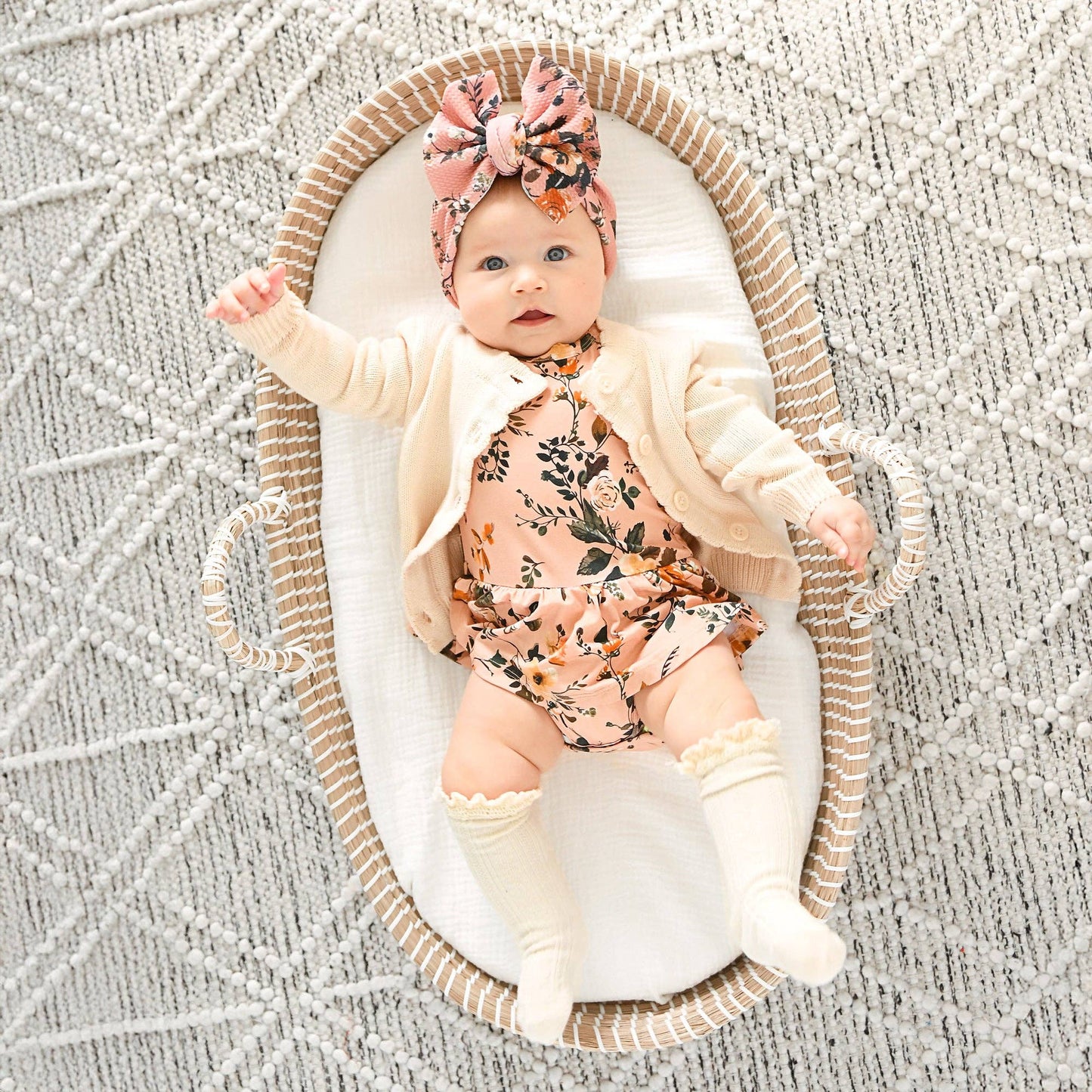 Flora Light Pink TUTU Bamboo Floral Baby Clothes Dress