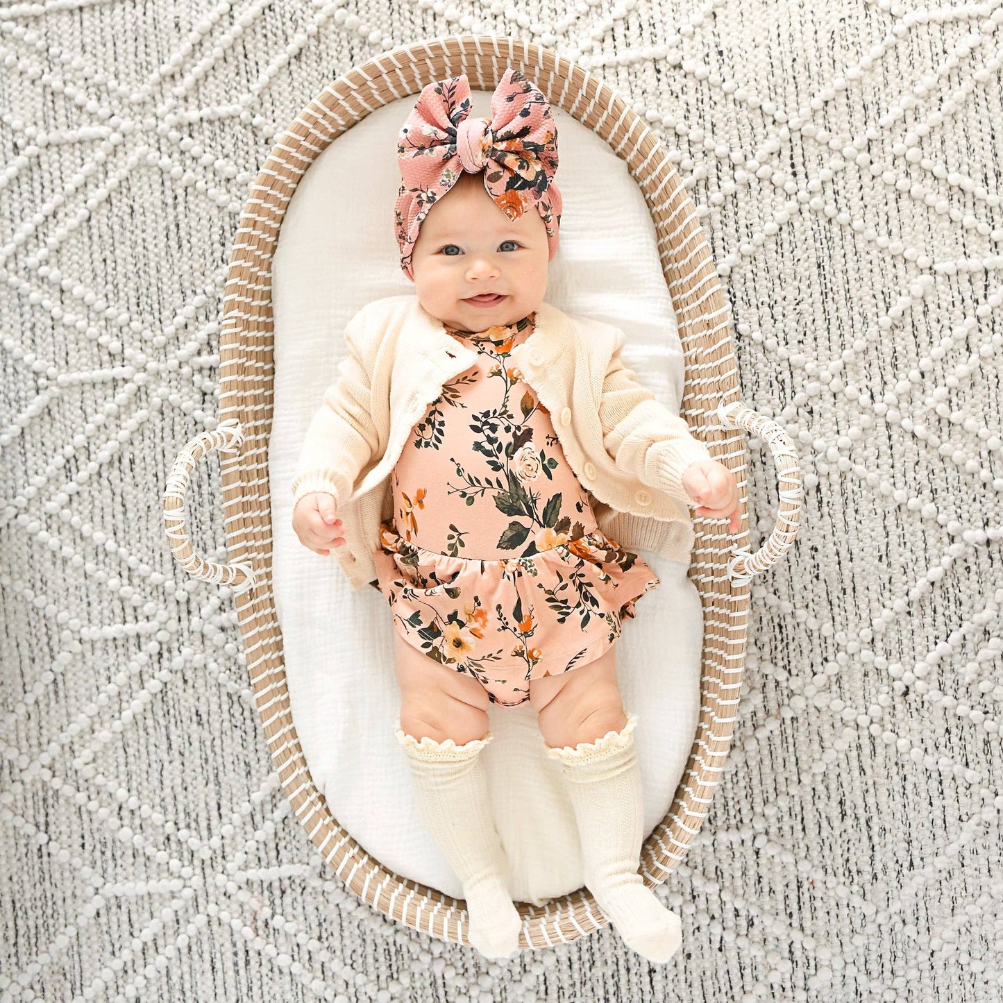 Flora Light Pink TUTU Bamboo Floral Baby Clothes Dress