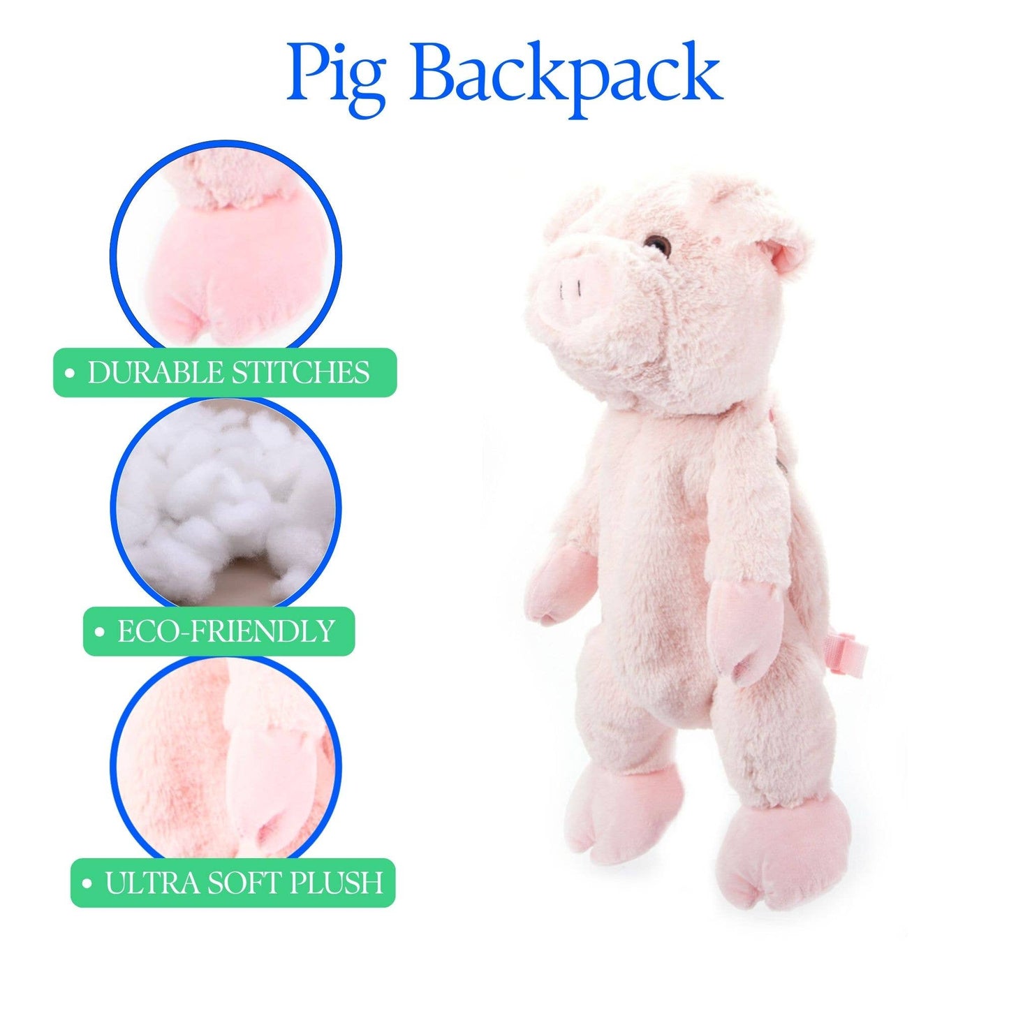 Pig 20"  Plush Animal Backpack