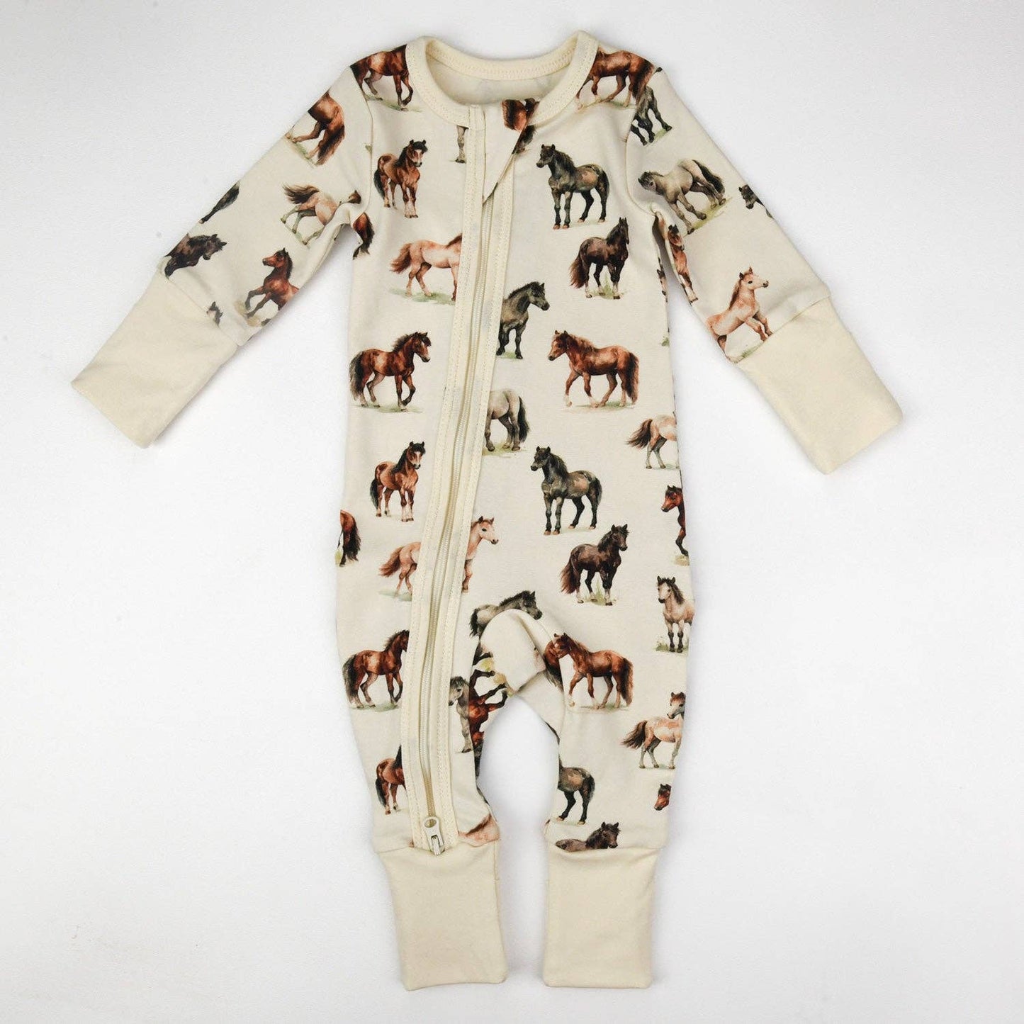 Organic Cotton Baby Pajamas 2-Way Zip Front Zipper Sleeper, Colt: 3-6M
