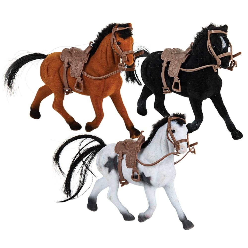 4" FLOCKED HORSES LLB kids toys
