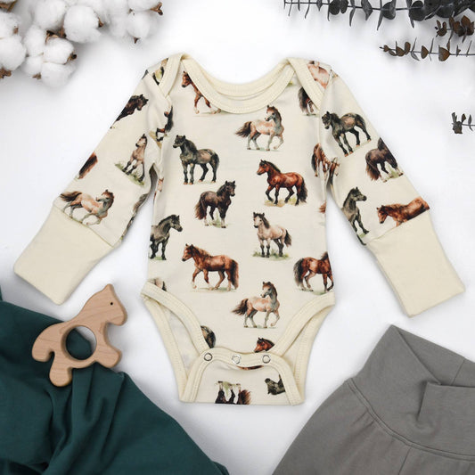Organic Cotton Long Sleeve Bodysuit, Colt PREORDER: 18-24M