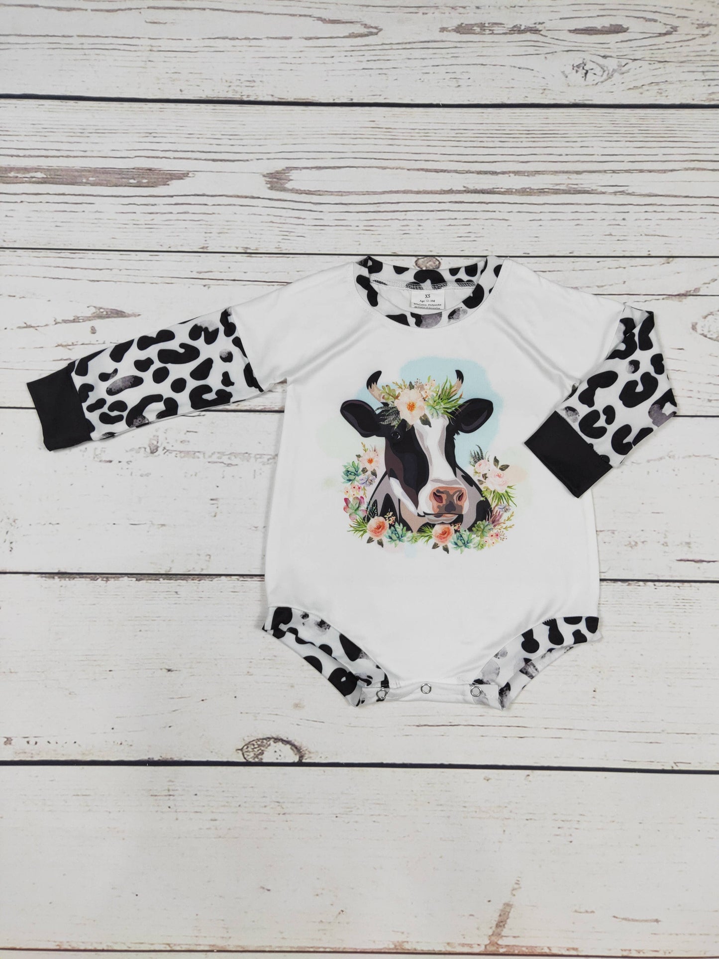 Baby Cows Flower Bubble: 12-18M