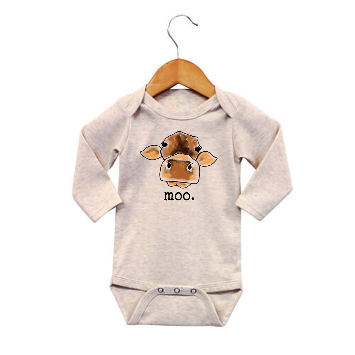 MOO Cow Farm Country Western Newborn Boutique Baby Clothing: 12-18M / Long sleeves
