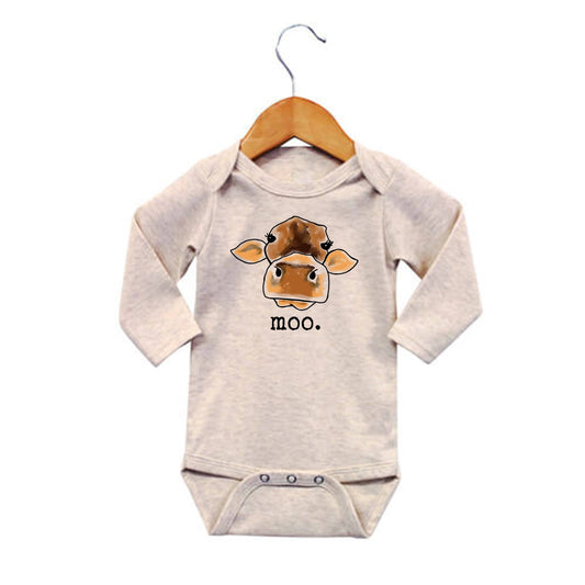 MOO Cow Farm Country Western Newborn Boutique Baby Clothing: 6-12M / Long sleeves