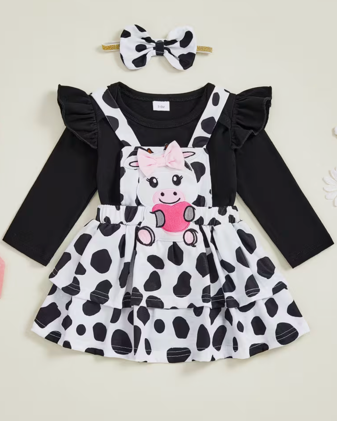 Cowprint Grils Dress Romper