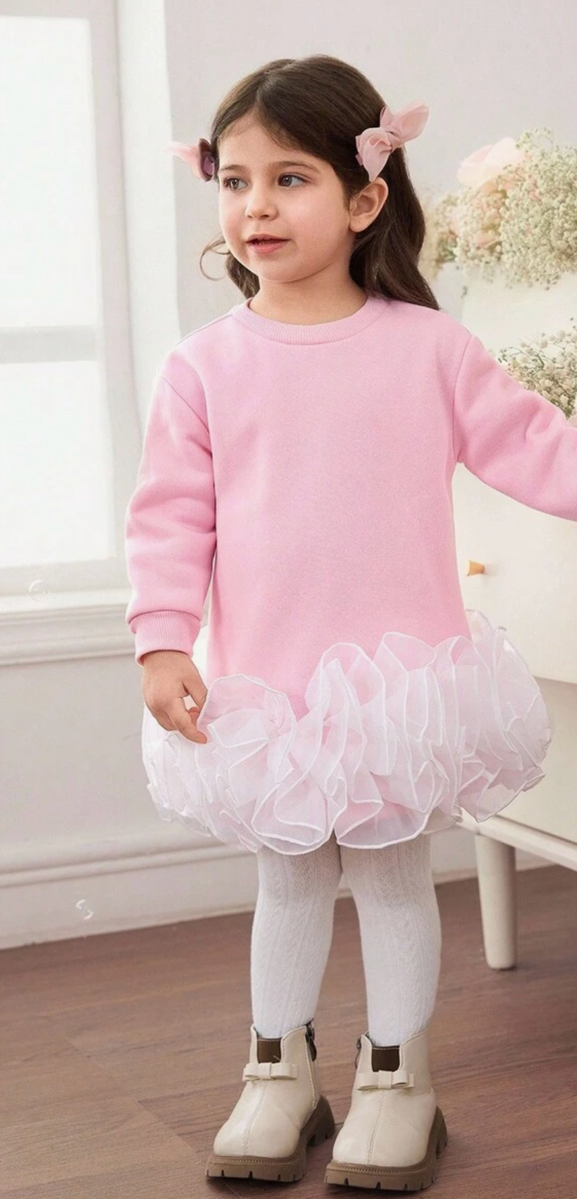 Pink Sweatshirt Dress