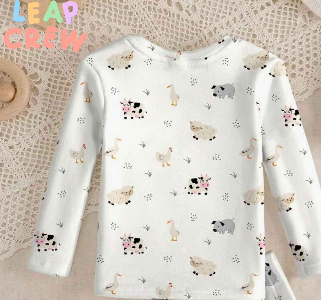 Two Piece Farm Animal pajama set