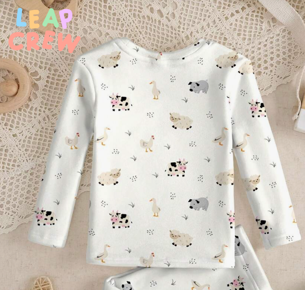 Two Piece Farm Animal pajama set