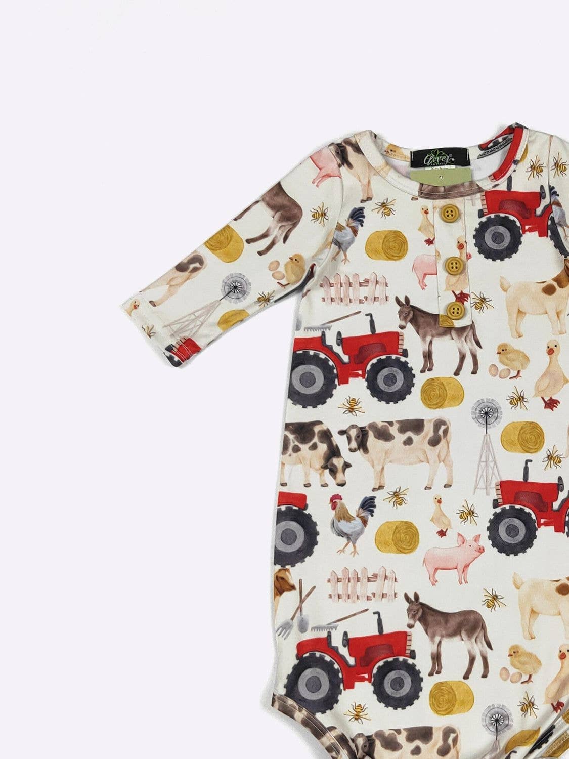 Red Farm Baby Knotted Gown