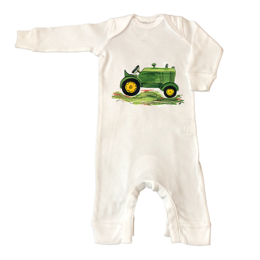 Infant Baby Rib Coverall 412 Green Tractor: 18 M