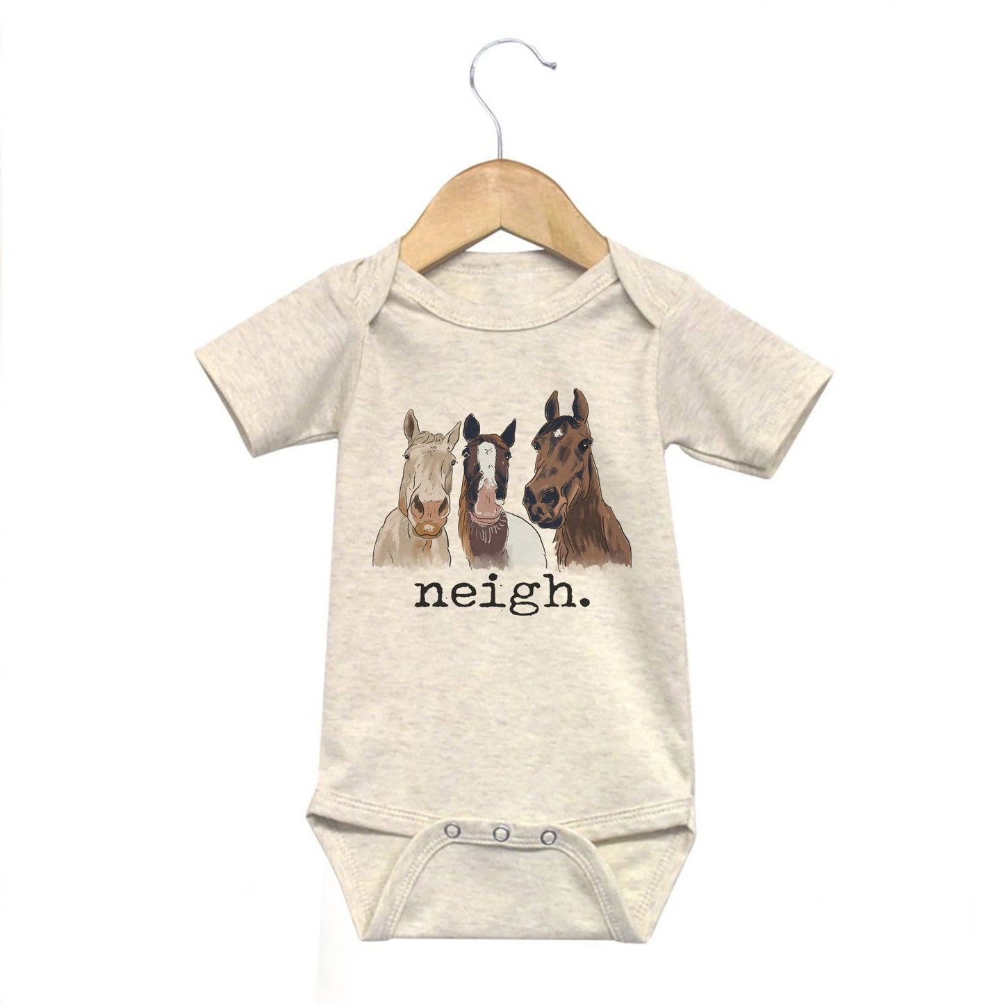 "Neigh" Horse Country Western Farm Baby Boy Girl Clothing: 12-18 months / Long sleeves